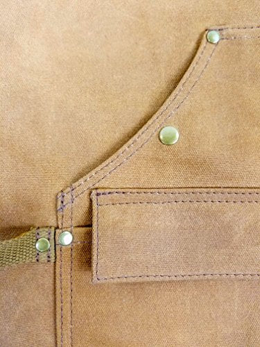 Hudson Durable Goods - Woodworking Edition - Waxed Canvas Apron - Brown - WoodArtSupply