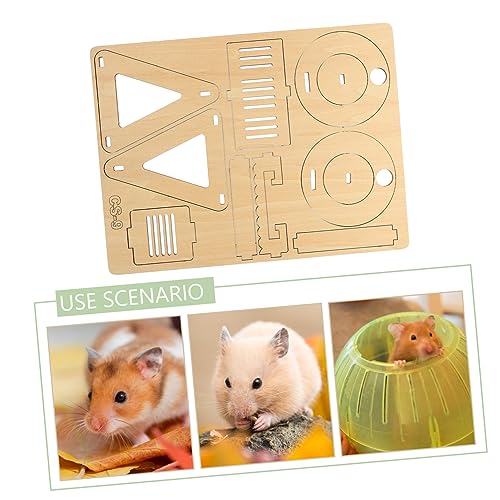 NOLITOY 2pcs Assembled The Swing Squirrel cage Hamster DIY Seesaw Wooden Hamster Habitat Decor pet Rat cage Accessories DIY Wood Toy for Hamster - WoodArtSupply