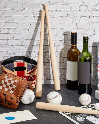 4 Pcs Mini Baseball Bats 18 Inch Wooden Baseball Bat Craft Unfinished Wooden Bats Unpainted Wood Baseball Bats for Painting DIY Craft Projects Ball Juexica