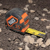 Klein Tools 9225 Tape Measure, Heavy-Duty Measuring Tape with 25-Foot Double-Hook Double-Sided Nylon Reinforced Blade, with Metal Belt Clip Klein Tools