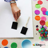 KINGART 242-20 Foam 20 Pc. Value Pack 2" Brush Set, Short Wood Handle, for Oil, Acrylic & Watercolor Paint, Great for Crafts, DIY Home Projects, KINGART