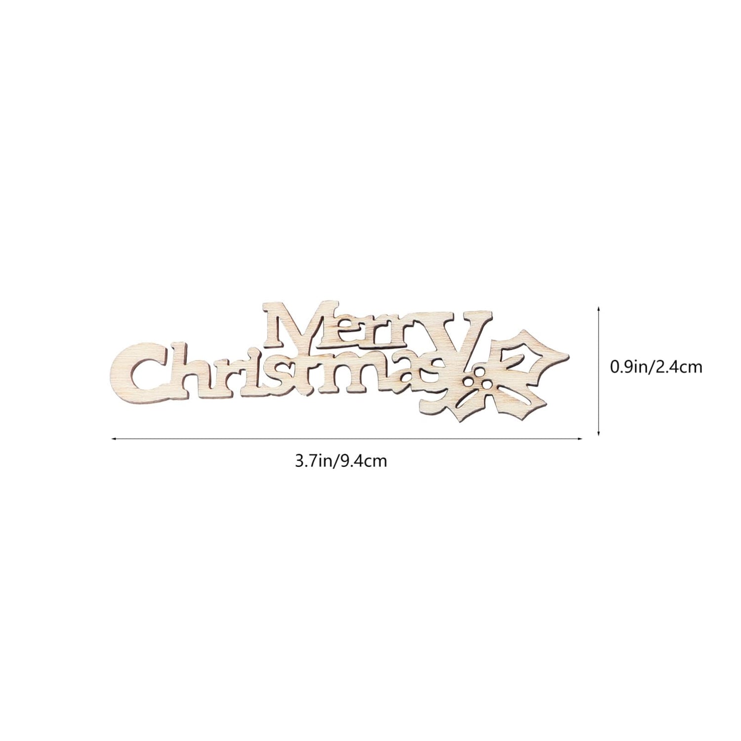 BESTOYARD 20pcs Merry Christmas Wooden Cutout Unfinished Wood Letter Piece Slice Embellishment for DIY Scrapbooking Xmas Sewing Crafts BESTOYARD