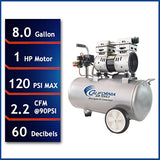 California Air Tools 8010 Steel Tank Air Compressor | Ultra Quiet, Oil-Free, 1.0 hp, 8 gal California Air Tools
