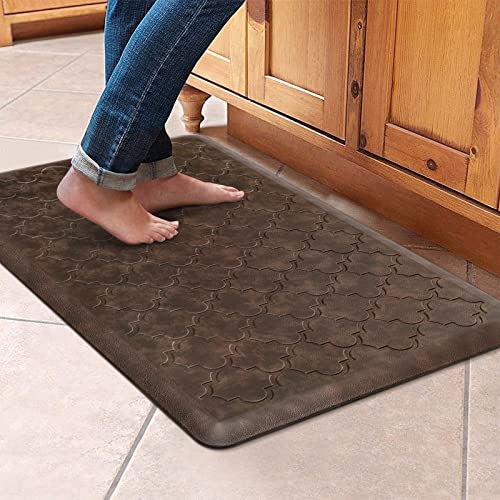 WISELIFE Kitchen Mat Cushioned Anti Fatigue Floor Mat,17.3"x28", Thick Non Slip Waterproof Kitchen Rugs and Mats,Heavy Duty Foam Standing Mat for WISELIFE