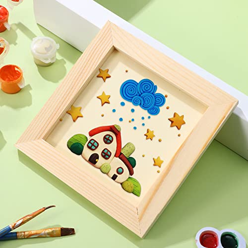 Toddmomy 10Pcs Unfinished Wooden Picture Frames DIY Wood Picture Frames for Kids Adult Students DIY Crafts Painting Projects Toddmomy