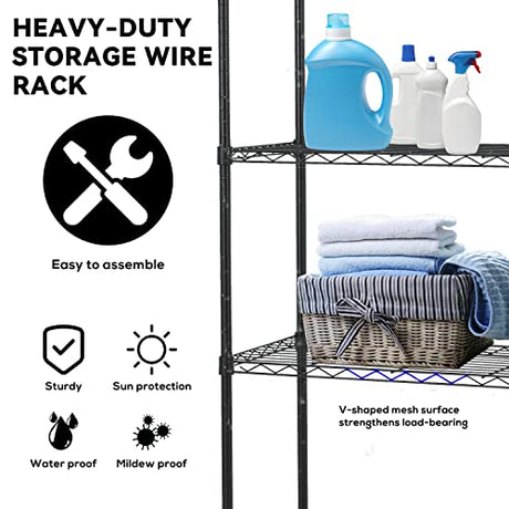 Wire Shelving Unit, 5 Shelf Metal Storage Rack NSF Certified Storage Rack 36" W x 14" D x 72" H 1250Lbs Capacity Garage Shelving Adjustable Heavy Dopinmin