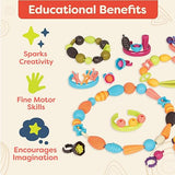 B. toys – Pop Arty! 150 Pcs- Jewlery Making Kit- Creative Pop Snap Bead Set for Kids –DIY Craft Jewelry Making Kit –Necklaces, Rings, Bracelets – 4 B. toys