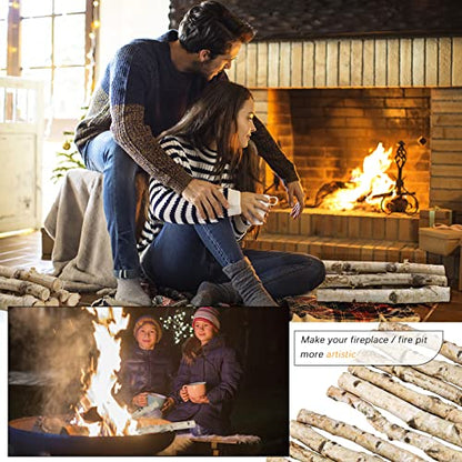 Uplama 6Pack Small Birch Logs for Fireplace Unfinished Wood Crafts DIY Home Decorative Burning,Fireplace Log Set (0.78''-1.18'' Dia. x 12" Long) - WoodArtSupply