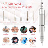 Electric Nail Drill, DELIFO Portable Nail Drill Professional 35000 RPM Nail File Machine Rechargeable Pedicure Acrylic Nails Polishing Tools with DELIFO