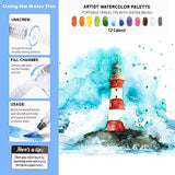 ArtSkills Travel Watercolor Kit, Watercolor Paint Set for Kids & Adults, Travel Palette with Water Brush ArtSkills