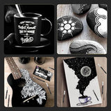 PAINTIGO Acrylic Paint Pens,8 Pack 4 Black 4 White Paint Markers, Paint Pens for Rock Painting Stone Ceramic Glass Wood Plastic Glass Metal PAINTIGO