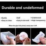 Silicone Resin Molds 5Pcs Resin Casting Molds Including Sphere, Cube, Pyramid, Square, Round with 1 Measuring Cup & 5 Plastic Transfer Pipettes for Repinsta