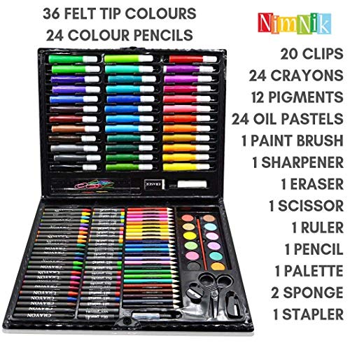 NIMNIK Art Case for Kids 9-12 - 150 pcs Art Kits Sets | Art Supplies Coloring Set for Ages 3-6 Artist Drawing Kits for Girls Boys School Projects NIMNIK