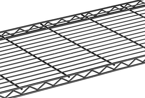 Whitmor Supreme Tier Shelving 5 Adjustable Shelving-500 Pound Weight Capacity Per Shelf-Leveling Feet, 18" x 48" x 74", Black Whitmor