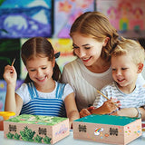 Unfinished Wooden Box with Hinged Lid Wood Small Craft Unpainted Box Jewelry Keepsake Rectangle Box Treasure Gift Storage Box for DIY Craft Home Tuanse