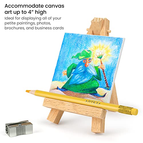 Arteza 5 Inch Mini Display Wood Easel, Pack of 40 Art Supplies for Displaying Small Canvases, Business Cards, Photos ARTEZA