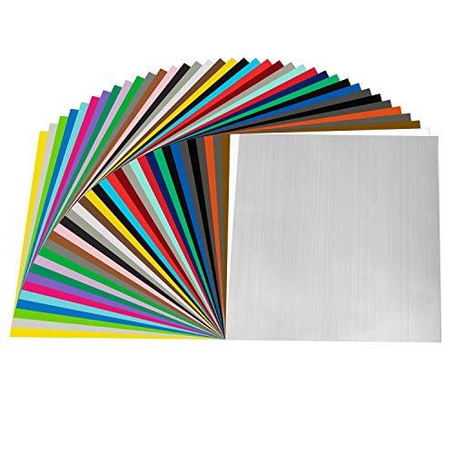 Permanent Adhesive Backed Matte Vinyl Sheets by EZ Craft USA - 12" x 12" - 40 Sheets Works with Cricut & Other Cutters EZ Craft USA