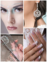 23040 Pieces Hotfix Rhinestones Bulk, Kalolary White Crystal Flatback Rhinestones for Crafts Clothes Nail Art Glass Rhinestones Gemstones with Kalolary