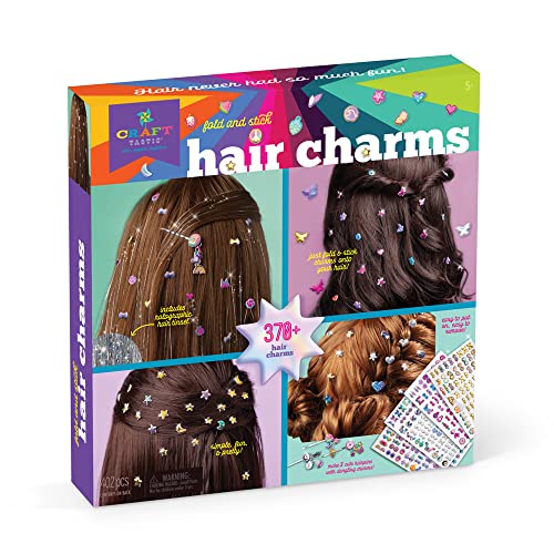 Craft-tastic - Fold and Stick Hair Puffy Charms - Craft and Accessory Kit - for Ages 5+ Craft-tastic