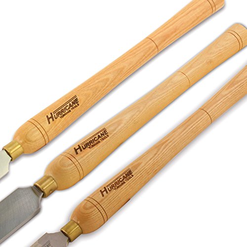 Hurricane Turning Tools, HSS, 3 Piece Scraper Set (Right Side, Left Side, Round Nose, 1 1/2" Wide), Standard Series Woodturning Tools Hurricane Turning Tools