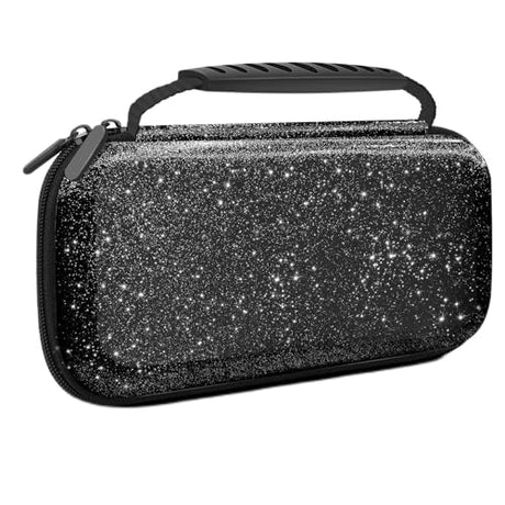 homicozy Glitter Carrying Case Compatible with Nintendo Switch OLED & Switch Console,Black Protective Hard Travel Case Shell Pouch for Nintendo homicozy