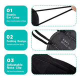 LEMENT 50pcs KN95 Face Mask Black 5 Layer Cup Dust Safety Masks Filter Efficiency≥95% Breathable Elastic Ear Loops Black Masks LEMENT