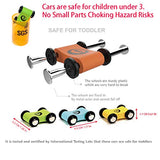 TOWO Pure Wooden Car Ramp - Zig Zag Car Slide Run with 4 Wooden Cars Playsets-Click Clack Track Wooden Car Toys for Toddlers -Racing Car Toys for Toys of Wood Oxford