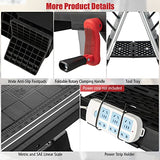 Goplus Portable Workbench, Folding Work Table & Sawhorse with Adjustable Height, 440LBS/1000LBS Capacity, Clamps, 2 x 4 Support Arms, Tool Tray, Goplus