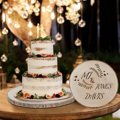 6 Pack Wood Slices 12-13.5 Inch Large Wood Rounds Tree Bark Wood Slices for Centerpieces,Arts,Crafts,DIY Projects,Parties,Holidays and Home Decor ZKHOB