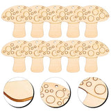 Healifty 10pcs Unfinished Wood Slices Mushroom Wood Cutouts with Twine Discs Wooden Ornaments DIY Crafts Hanging Embellishments Decoration for Healifty