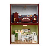 iLAND Dollhouse Display Box, Unfinished Wood Shadow Box, Quick-Build Display Case with Transparent Front 15.7“ x 11” x 11“ Suitable for Lego & 1/12 iland