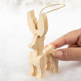 Unfinished Wood Reindeer Ornaments - Pack of 4 Wooden Deer for Holiday Decorations and Christmas Displays Ready for DIY Craft Projects from Factory Factory Direct Craft