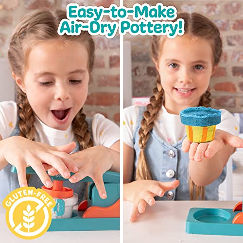 Made By Me! Sand Dough Sculpt & Paint Creations! Pottery Press, Sand Dough Bowl Kit, Paint & Create Your Own Pottery, Mess-Free Pottery Kit for Kids, - WoodArtSupply