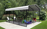 Arrow Carports Galvanized Steel Carport, Full-Size Metal Carport Kit, 12' x 20' x 9', Eggshell Arrow