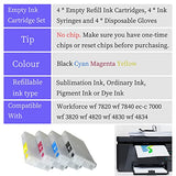 802XL 802 T802 Sublimation Ink Cartridges No Chip 812 812XL T812XL Replacement Refillable Ink Cartridges Without Chip & Ink for WF-7820 WF-7830 Gooyule