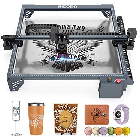 JICCODA Laser Engraver Machine 10W Output Power Laser Cutter,DIY Laser Engraver for Wood and Metal, Paper, Acrylic, Tiles Support LightBurn and JICCODA