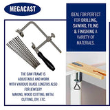 Megacast 3 in 1 Professional Jeweler's Saw Set Saw Frame 144 Blades Wooden Pin Clamp Wood Metal Megacast
