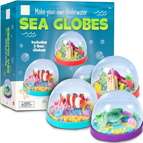 Hapinest Make Your Own Underwater Snow Globe Arts and Crafts Kit for Kids Boys and Girls Ages 6 Years and Up Hapinest