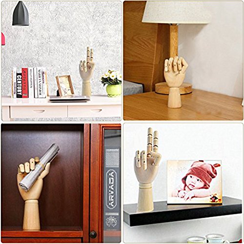 Greatstar 12" Art Mannequin Hand,Wooden Flexible Left/Right Hand for Home Office Desk Joints Kids Children Toys Gift For Drawing, Sketching, Painting