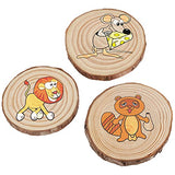 HAKZEON 100 PCS 2.8-3.2 Inches Natural Wood Slices, 2/5 Inches Thick Wood Rounds with Bark, Unfinished Wooden Discs for Crafts Rustic Wedding HAKZEON