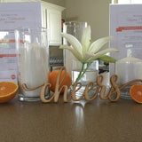 Cheers Wood Sign Home Party Wedding Rustic Décor Wall Art Unfinished 12" x 4" Woodums