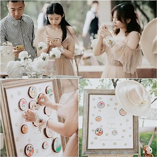 WEOPYCJ Unfinished Natural with Tree Bark Wood Slices,60 Pcs 1.5-2 Inches Wood Pieces Craft Wood kit Circles Crafts Christmas Ornaments DIY Crafts WEOPYCJ