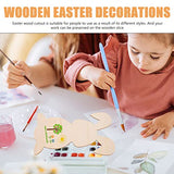 PartyKindom 8pcs Rabbit Shaped Wood Chips Unfinished Wood Cutouts Easter Unfinished Easter Wood Crafts Easter Crafts for Adults Graffiti Wooden PartyKindom