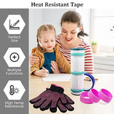 Universal Sublimation Tumblers Kit, 2Pcs Heat Gloves for Sublimation, 6 Pcs Silicone Bands for Sublimation Tumbler, 1 Pc Heat Tape for Sublimation Omoojee