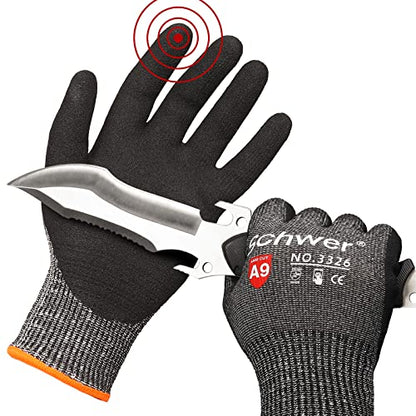 S Schwer 2 Pairs ANSI A8 Cut Resistant Gloves, Food Grade Cut
