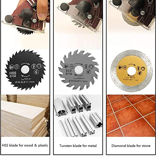 Multifunction Mini Circular Saw Machine Set, 400W High Powered Circular Saw Machine, Professional Compact Circular Saw with 3 Carbide Tipped Blade PureZoneA