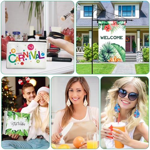 AMDAILY 114Pcs Sublimation Blanks Set - Adult DIY Art Craft Kit with Mouse Pad, Makeup Bag, Keychain, Earring, Pillow Cover, Coaster, Garden Flag - AMDAILY