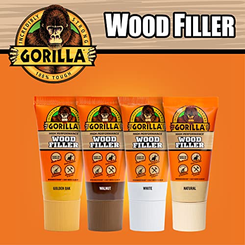 Gorilla All Purpose Wood Filler, 6oz Tube, White (Pack of 1) - WoodArtSupply