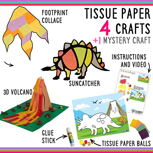 Craftikit ® 20 Dinosaur Crafts for Kids - Award-Winning All-Inclusive Fun Toddler Arts and Crafts Box for Kids - Dinosaur Crafts for Toddlers Ages Craftikit