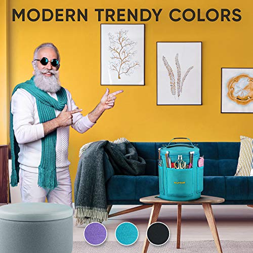 CRAFTISS Knitting Bag Yarn Storage - Christmas Gift - Best Durable Canvas Yarn Bag - Yarn Organizer Crochet Bag with Knitting Accessories Case CRAFTISS